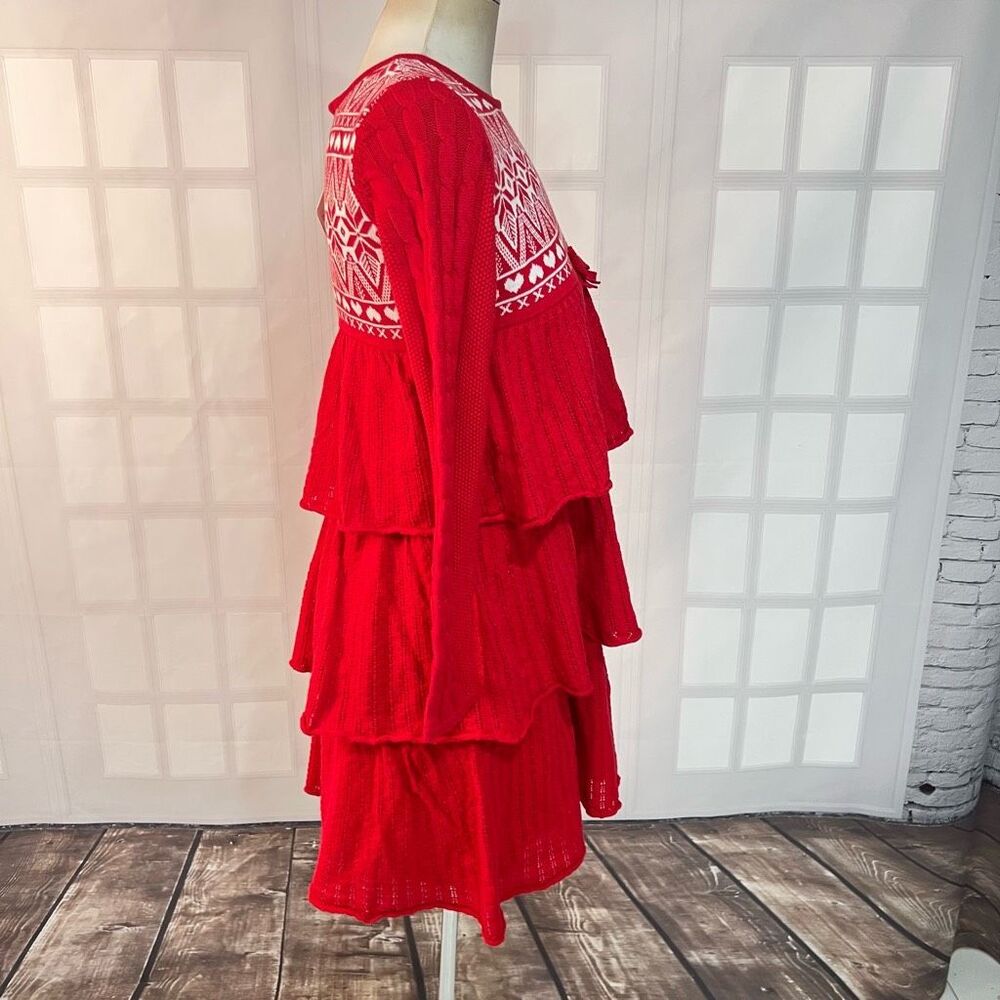 Hanna Anderson NWT knitting in Swedish red tiered holiday dress size 150 or girl - Picture 4 of 10